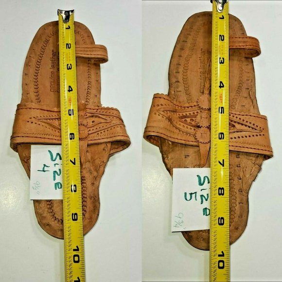 BRAND NEW WATER BUFFALO LEATHER RETRO 1960'S - 1970'S STYLE SANDALS HANDMADE  DB - Picture 2 of 7